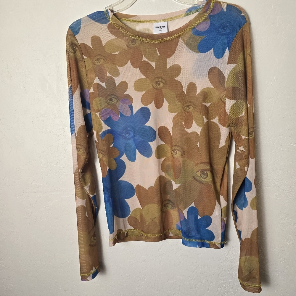 Y2K Sheer Mod Flower Mesh Top Festival Couquette Fairy Grunge Whimish Goth Small - Picture 12 of 12